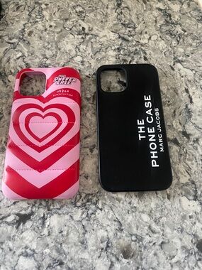 Marc Jacobs Black Phone Case with Bold White Logo